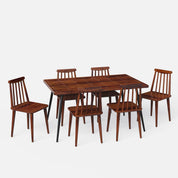 Polly Dining Table Set - 4 & 6 Seater/150 cm | Provincial Teak Finish | Medium Honey on Sheesham | Sheesham Natural Finish