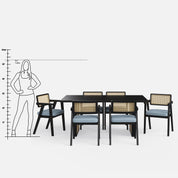 Stanley Luxury Dining Table Set with Bob chair - 6 Seater/175cm