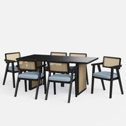 Stanley Luxury Dining Table Set with Bob chair - 4,6 & 8 Seater/ All sizes