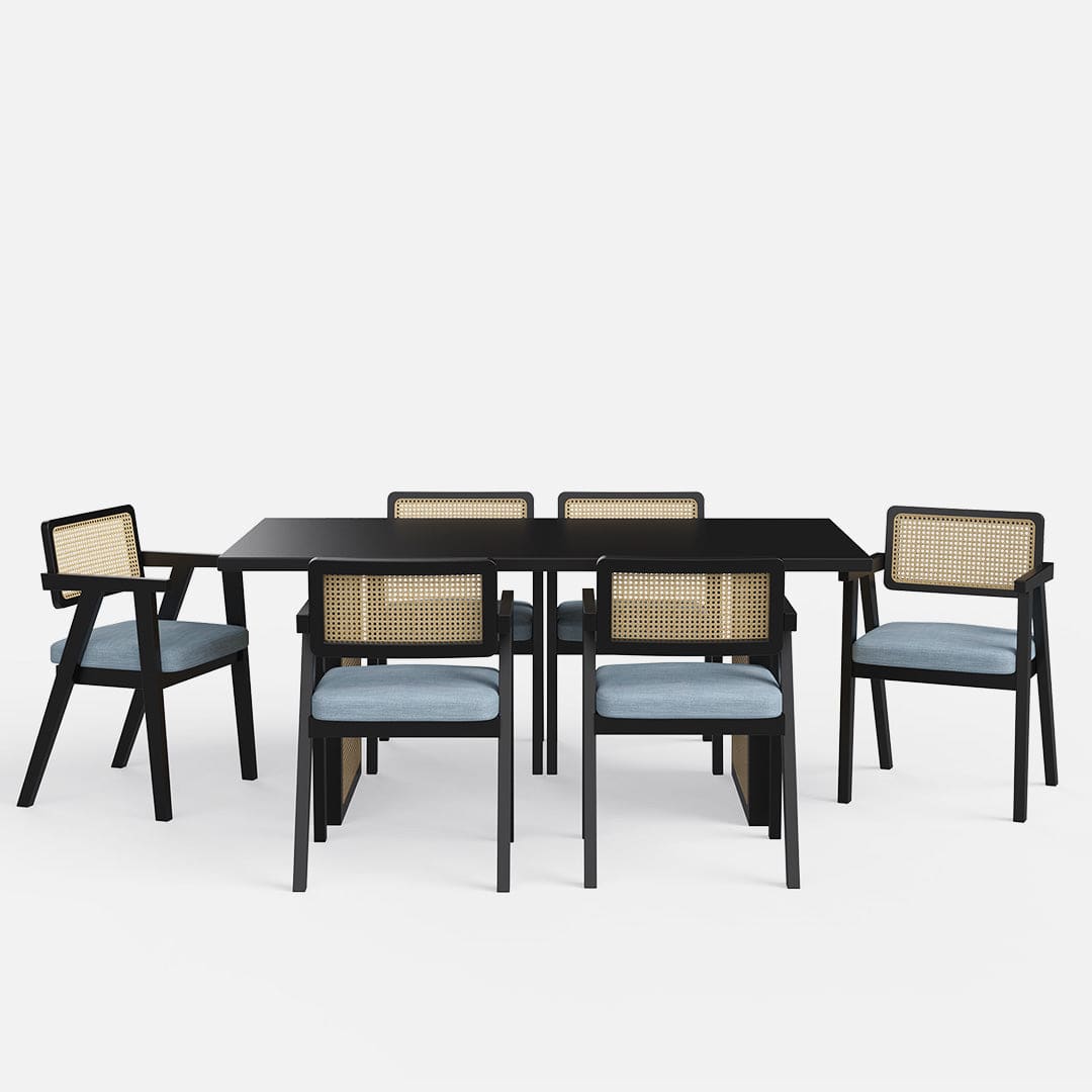 Stanley Luxury Dining Table Set with Bob chair - 6 Seater/175cm