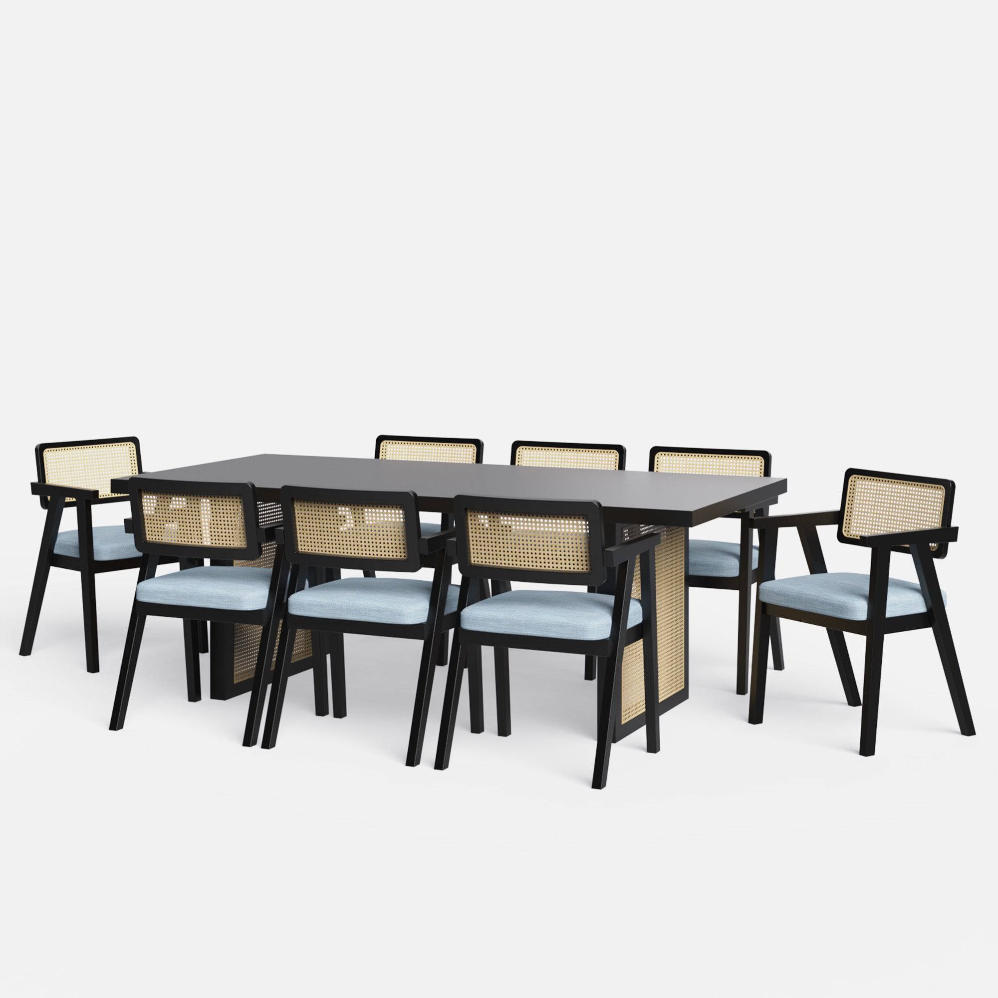 Stanley Luxury Dining Table Set with Bob chair - 4,6 & 8 Seater/ All sizes