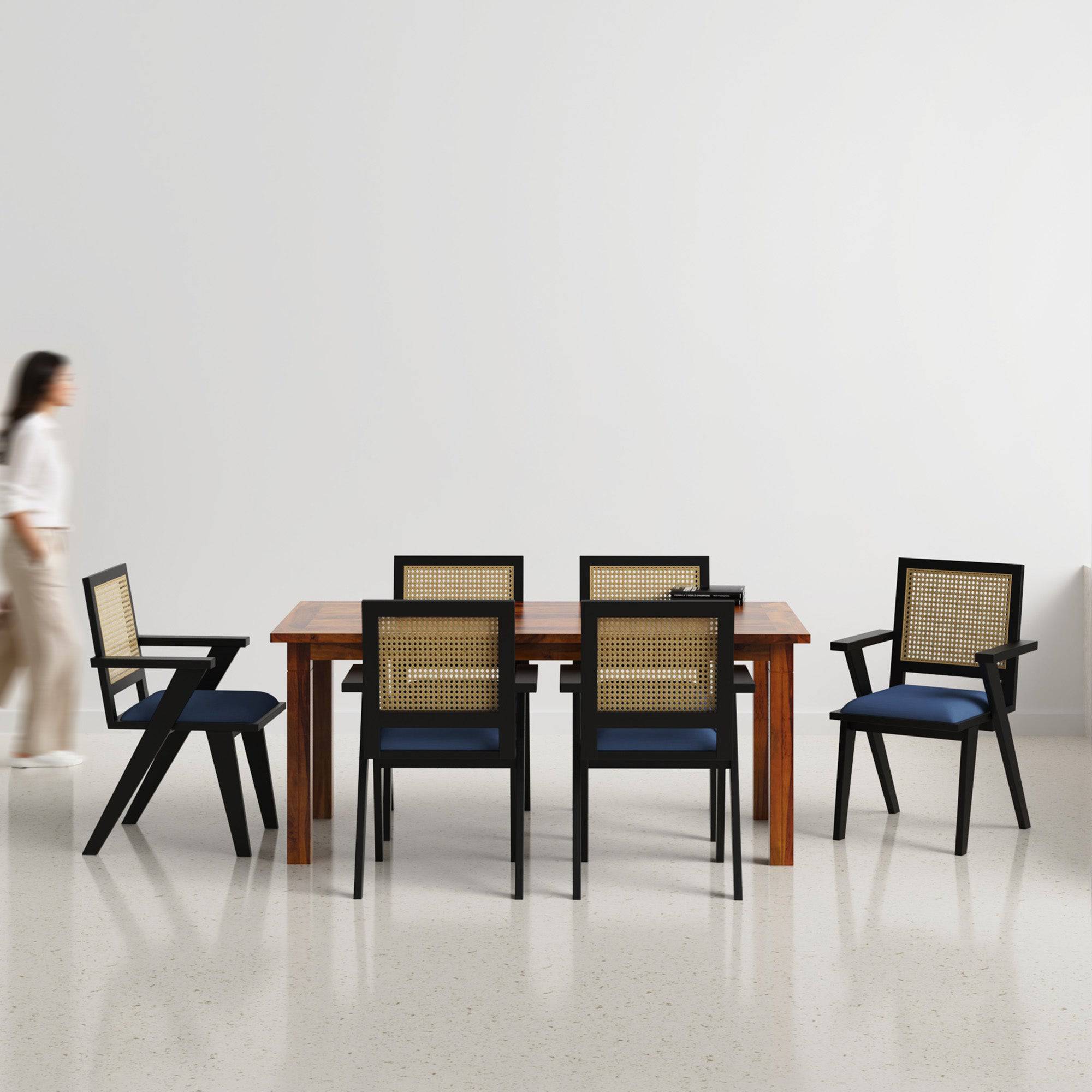 Roma-Flora Dining Table Set - 6 Seater/175 cm