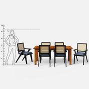 Roma-Flora Dining Table Set - 6 Seater/175 cm