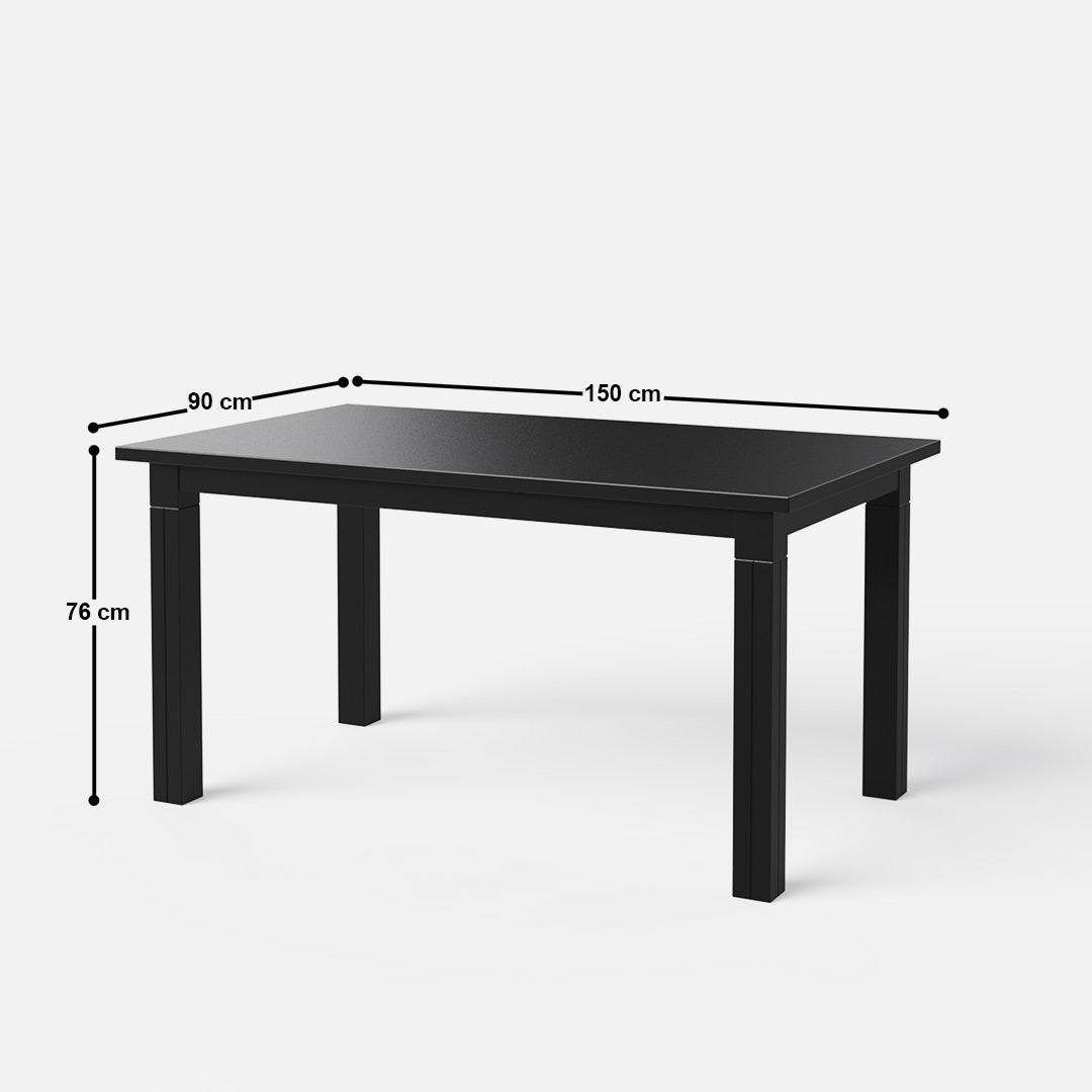 Roma-Flora Matte Black Dining Table Set - 4 & 6 Seater/ All Sizes