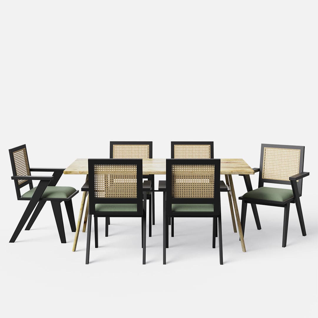 Dido-Flora Dining Table Set - Large 4 & 6 Seater/ All sizes