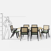 Dido-Flora Dining Table Set - Large 6 Seater/175 cm