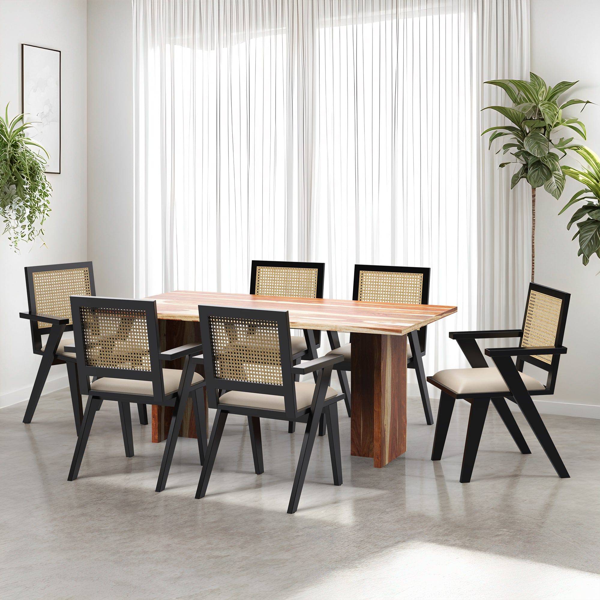 Photo inspiration: Fresh Look at Craftsmill Antwerp Flora Dining Set Premium Sheesham Wood