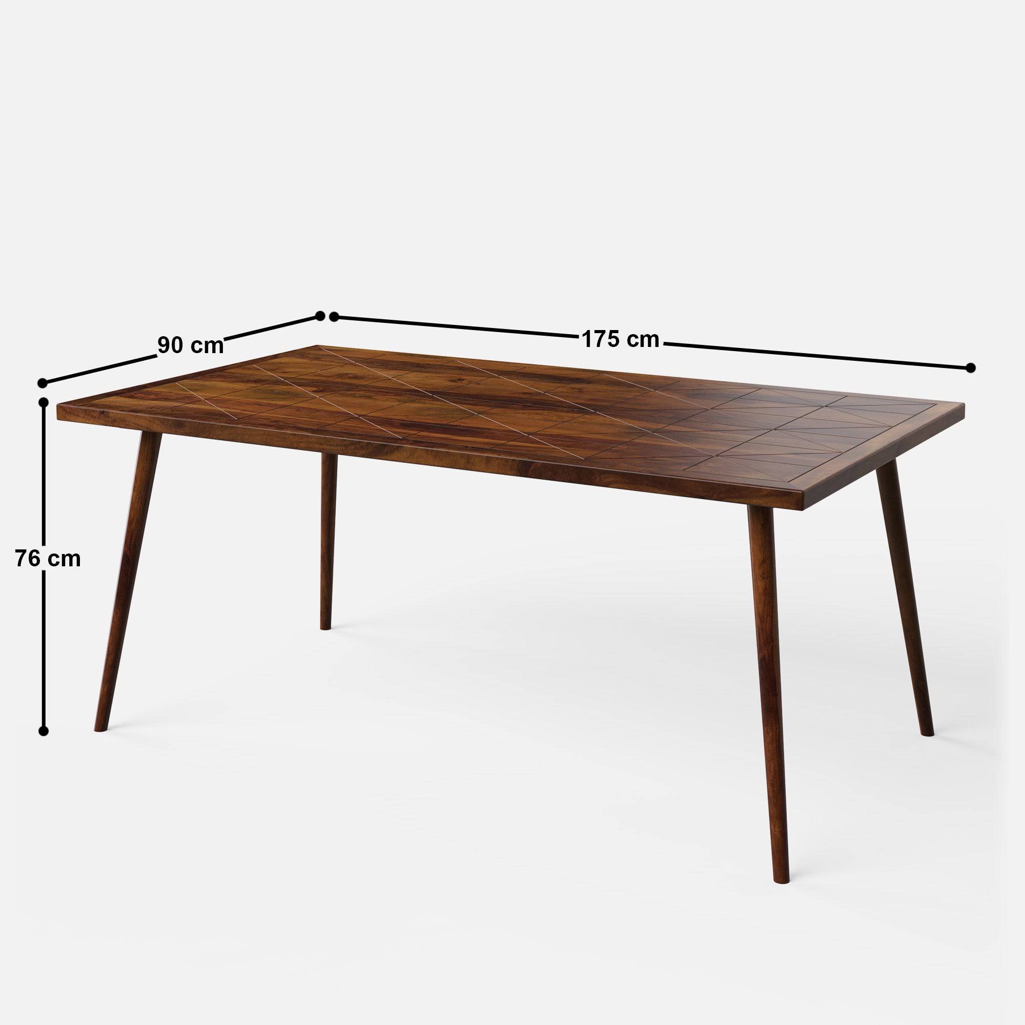 Helena-Flora Walnut Dining Table Set - 6 Seater/175 cm