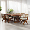 Gable-Jean Dining Table Set - Large 6 Seater - Table (175 cm x 90 cm x 76 cm) + 6 Jean Chairs - Mango Table + Sheesham Seating