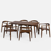 Helena Millie Walnut Dining Table Set - 4 & 6 Seater/All sizes