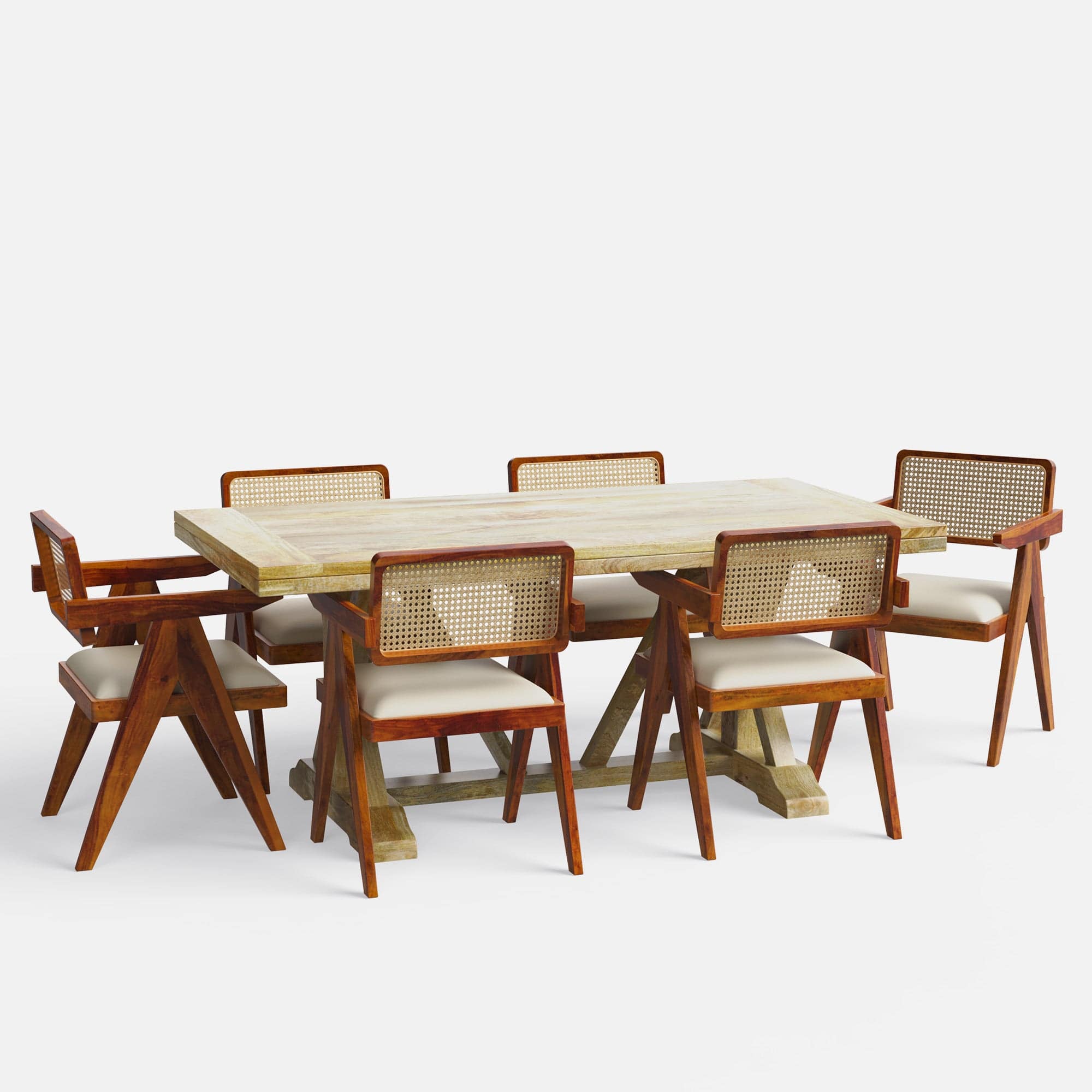 Gable Large Dining Table with Pierre Chairs - 4, 6 & 8 Seater/ All sizes