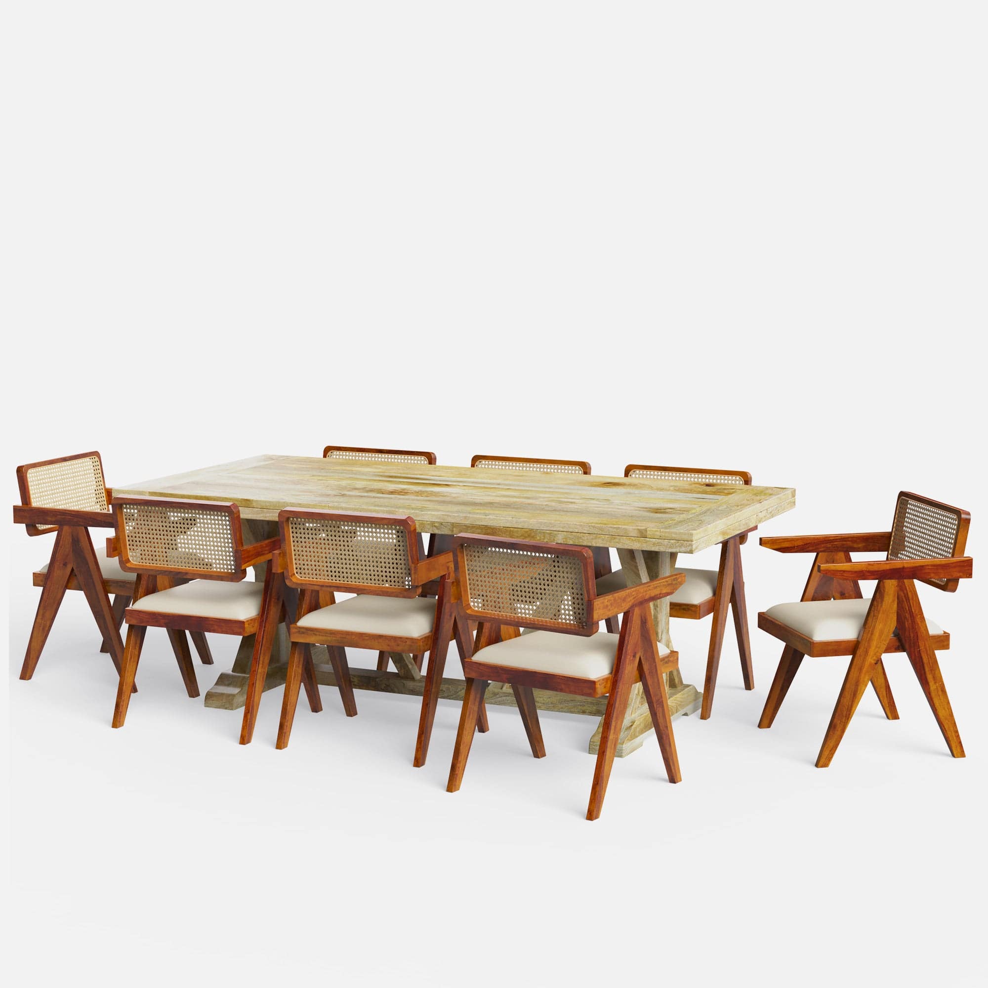 Gable Large Dining Table with Pierre Chairs - 4, 6 & 8 Seater/ All sizes