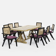 Gable-Flora Dining Table Set- 6 & 8 Seater/ All sizes