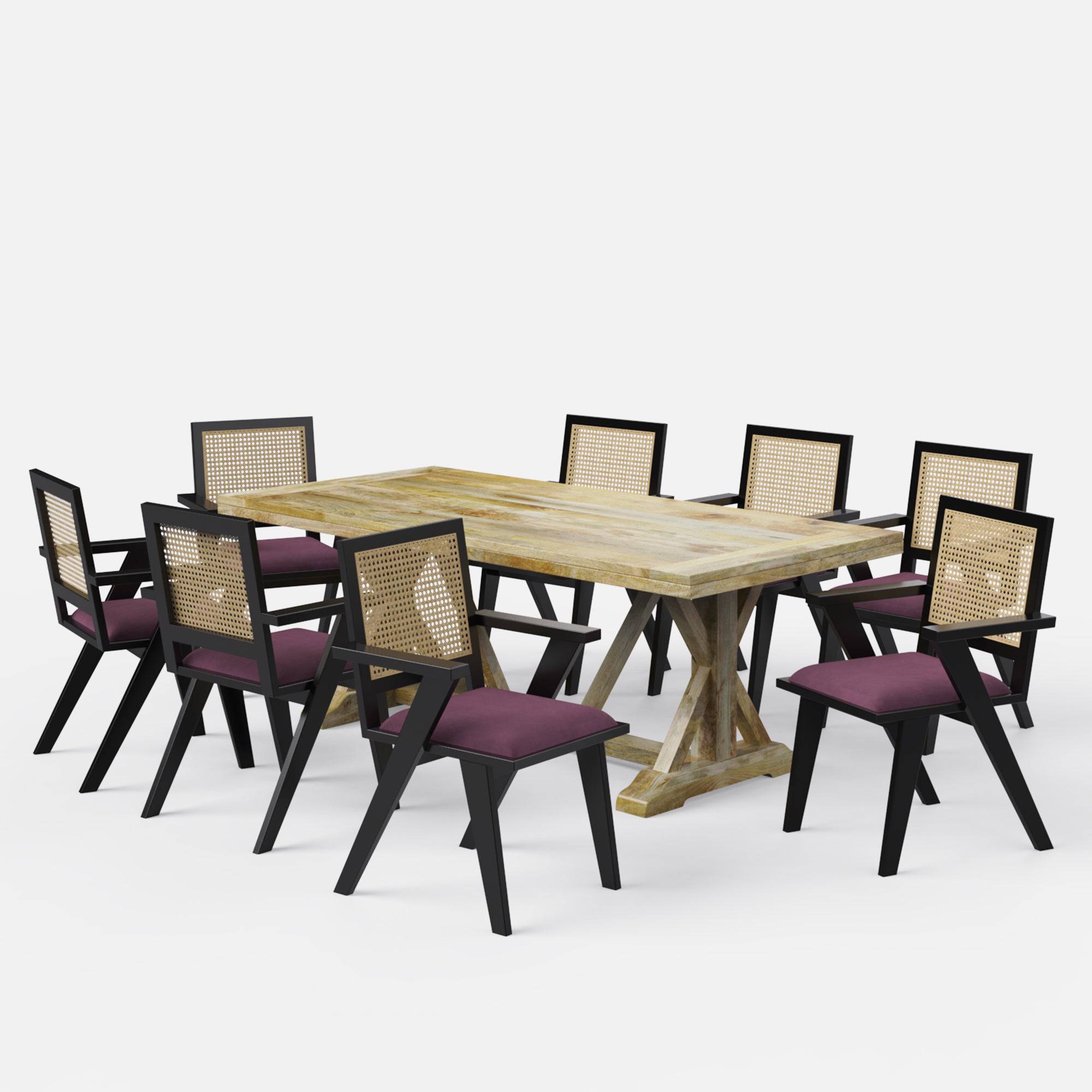 Gable-Flora Dining Table Set- 6 & 8 Seater/ All sizes