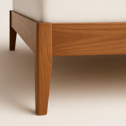 Acacia Wood Minimalist Bed Frame with Plain Headboard - image_4