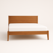 Acacia Wood Minimalist Bed Frame with Plain Headboard - image_5