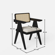 Helena-Pierre Black Dining Table Set - 6 Seater/150 cm - Crafts Mill Bespoke Furniture - Dining