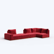 Derek modular right arm 4 seater sofa with ottoman - 133.5" | 62" Left chaise