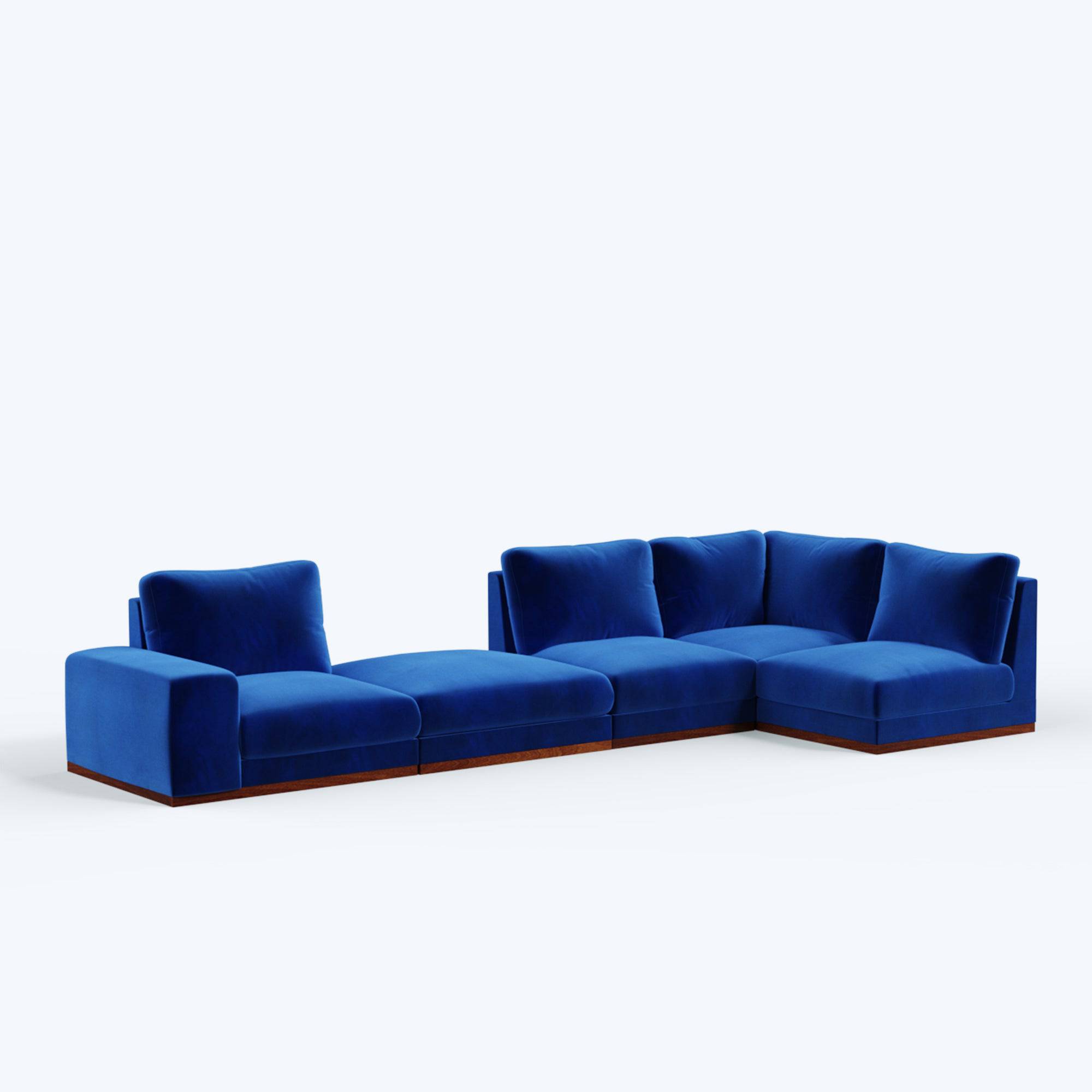 Derek modular right arm 4 seater sofa with ottoman - 133.5" | 62" Left chaise