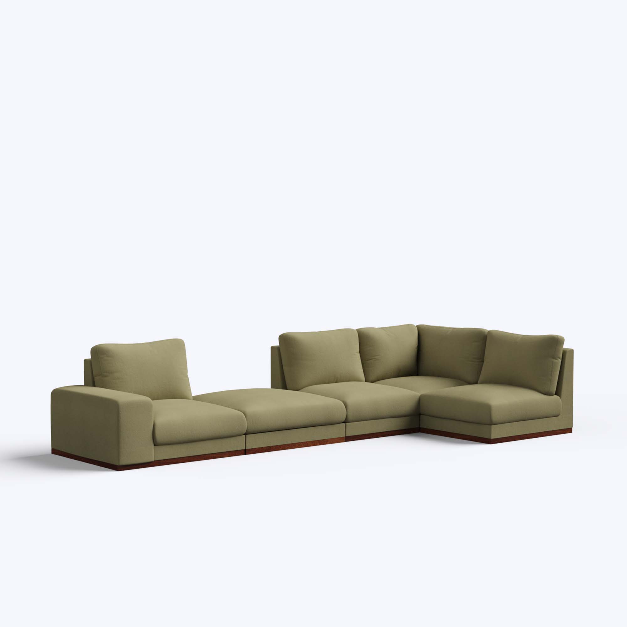 Derek modular right arm 4 seater sofa with ottoman - 133.5" | 62" Left chaise