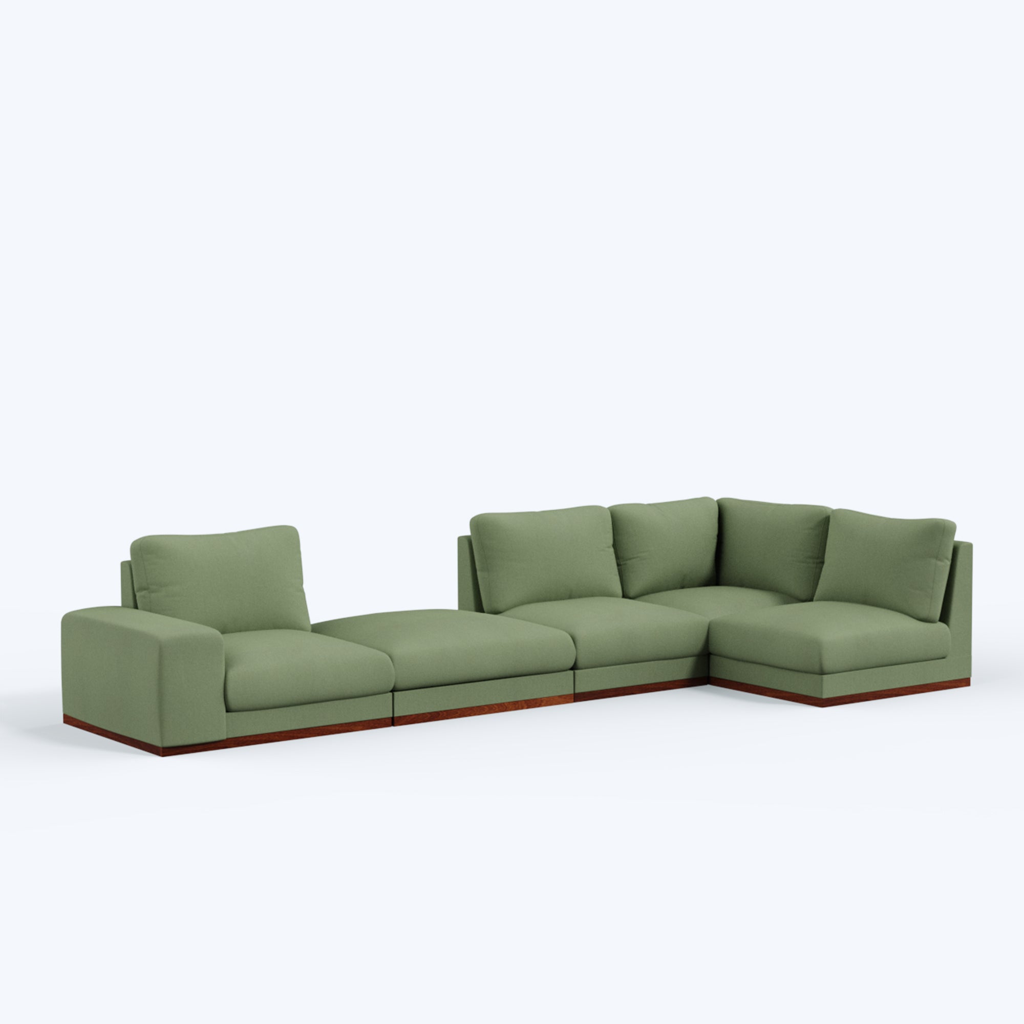 Derek modular right arm 4 seater sofa with ottoman - 133.5" | 62" Left chaise