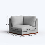 Derek modular right arm 5 seater sofa with ottoman - 127.5" | 61.6" Left chaise with 34" Ottoman