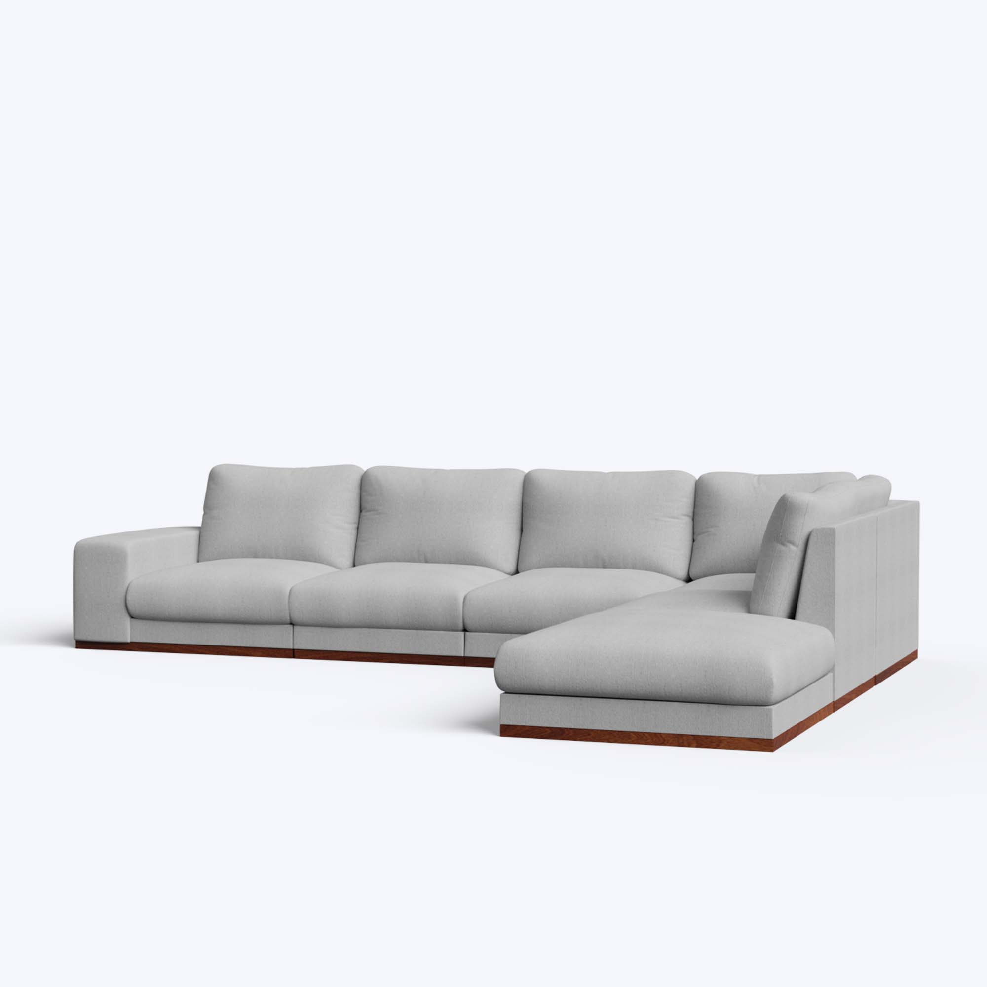 Derek modular right arm 5 seater sofa with ottoman - 127.5" | 61.6" Left chaise with 34" Ottoman