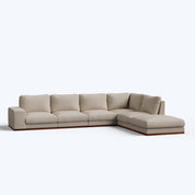 Derek modular right arm 5 seater sofa with ottoman - 127.5" | 61.6" Left chaise with 34" Ottoman