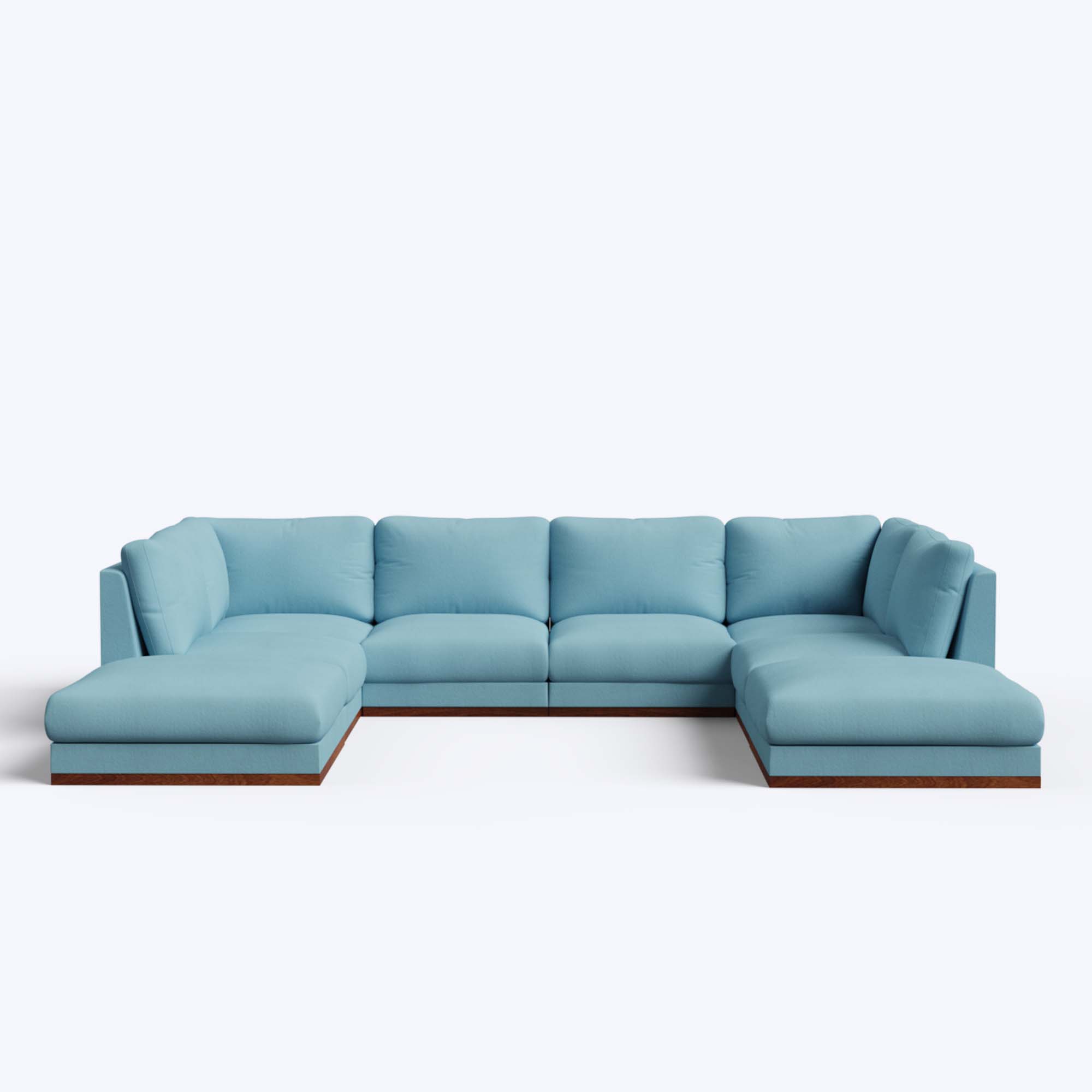 Derek Modular U- Shaped sofa with ottoman - 62" Left Chaise with 34" Ottoman | 123" Middle | 62" Right Chaise with 34" Ottoman