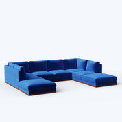 Derek Modular U- Shaped sofa with ottoman - 62" Left Chaise with 34" Ottoman | 123" Middle | 62" Right Chaise with 34" Ottoman