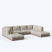 Derek Modular U- Shaped sofa with ottoman - 62" Left Chaise with 34" Ottoman | 123" Middle | 62" Right Chaise with 34" Ottoman