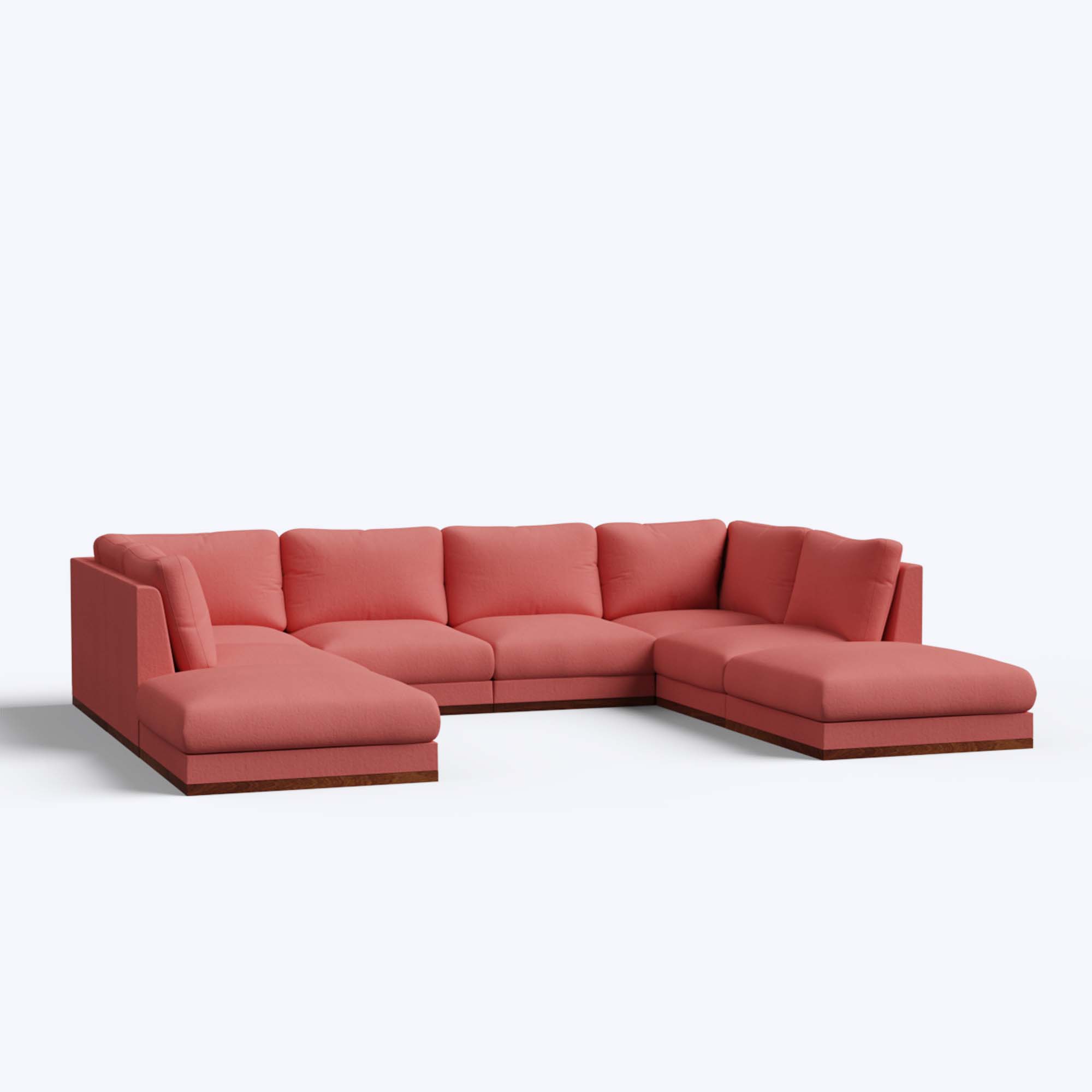 Derek Modular U- Shaped sofa with ottoman - 62" Left Chaise with 34" Ottoman | 123" Middle | 62" Right Chaise with 34" Ottoman