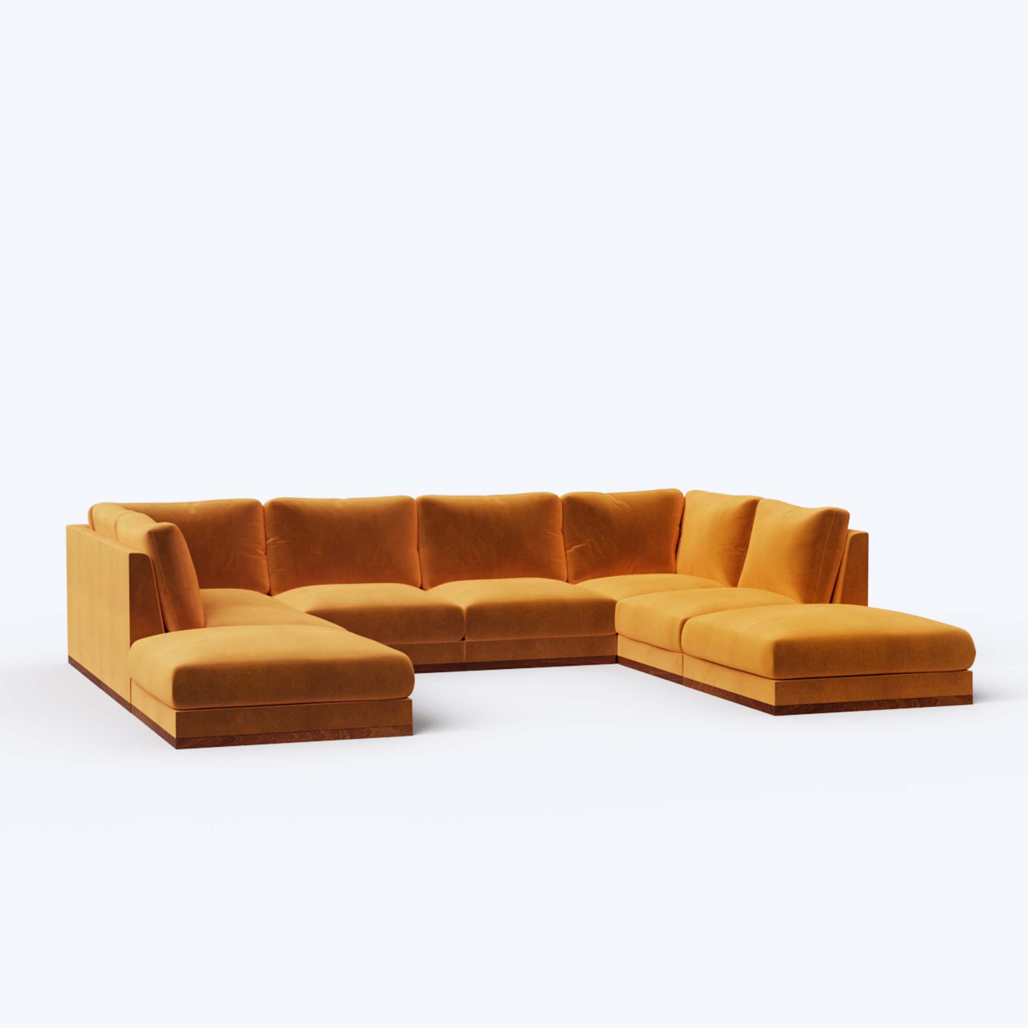 Derek Modular U- Shaped sofa with ottoman - 62" Left Chaise with 34" Ottoman | 123" Middle | 62" Right Chaise with 34" Ottoman