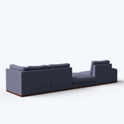 Derek modular right arm 3 seater sofa with ottoman - 133.5"