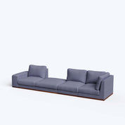 Derek modular right arm 3 seater sofa with ottoman - 133.5"