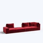 Derek modular right arm 3 seater sofa with ottoman - 133.5"