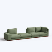 Derek modular right arm 3 seater sofa with ottoman - 133.5"