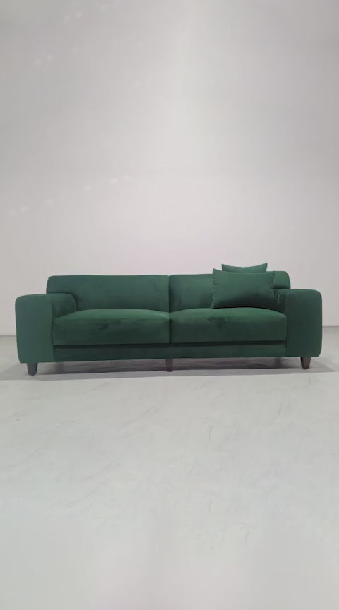 Edith Large 3.5 Seater Sofa - 90" - Emerald Green