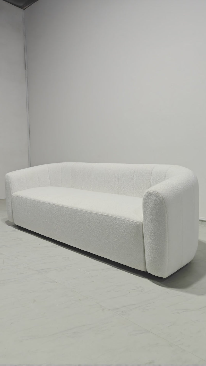 Alba 3 Seater Sofa - 84" - Lila White Boucle
