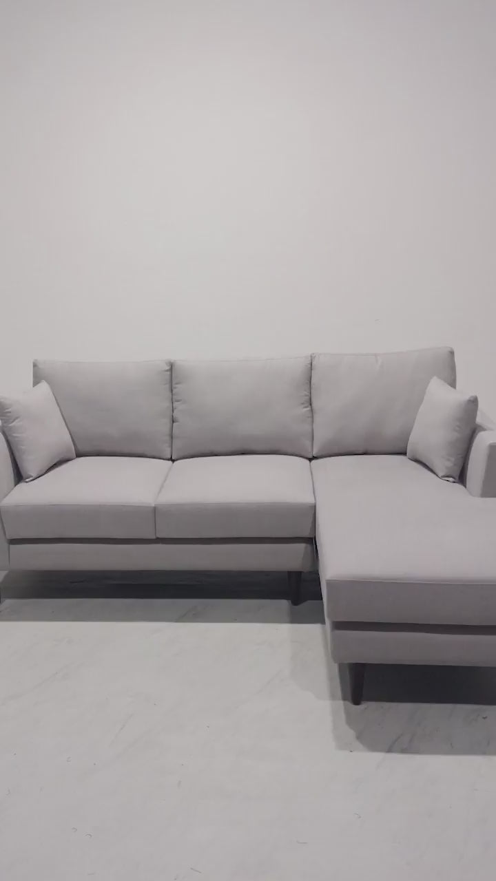 Nord L Shaped Sofa - 80" - Light Ash Grey