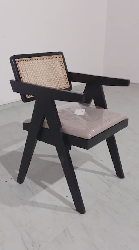 Pierre Rattan Back Chair - Sheesham Walnut