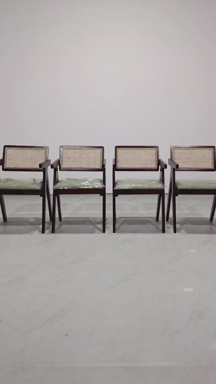 Pierre Rattan Back Chair Provincial Teak Finish
