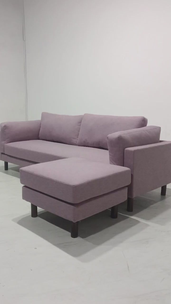 Sven 3.5 Seater Sofa with Ottoman - Opera Mauve
