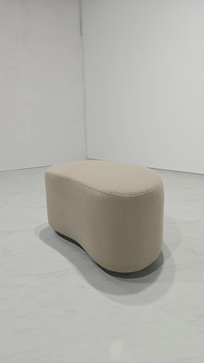 Eliza Curvy Ottoman - Fawn Boucle