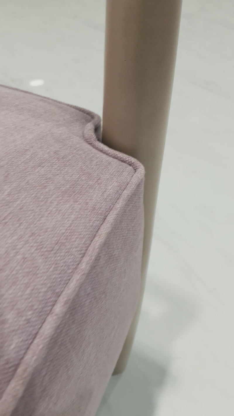 Camino Accent Chair - Antique Walnut Polish on Mango - Opera Mauve Cotton Blend
