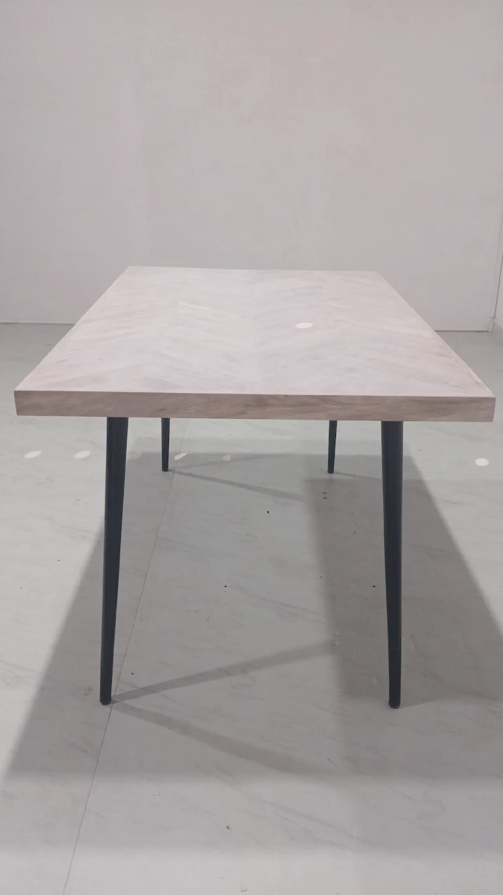 Souza Luxury Dining Table - Mango White Distressed 