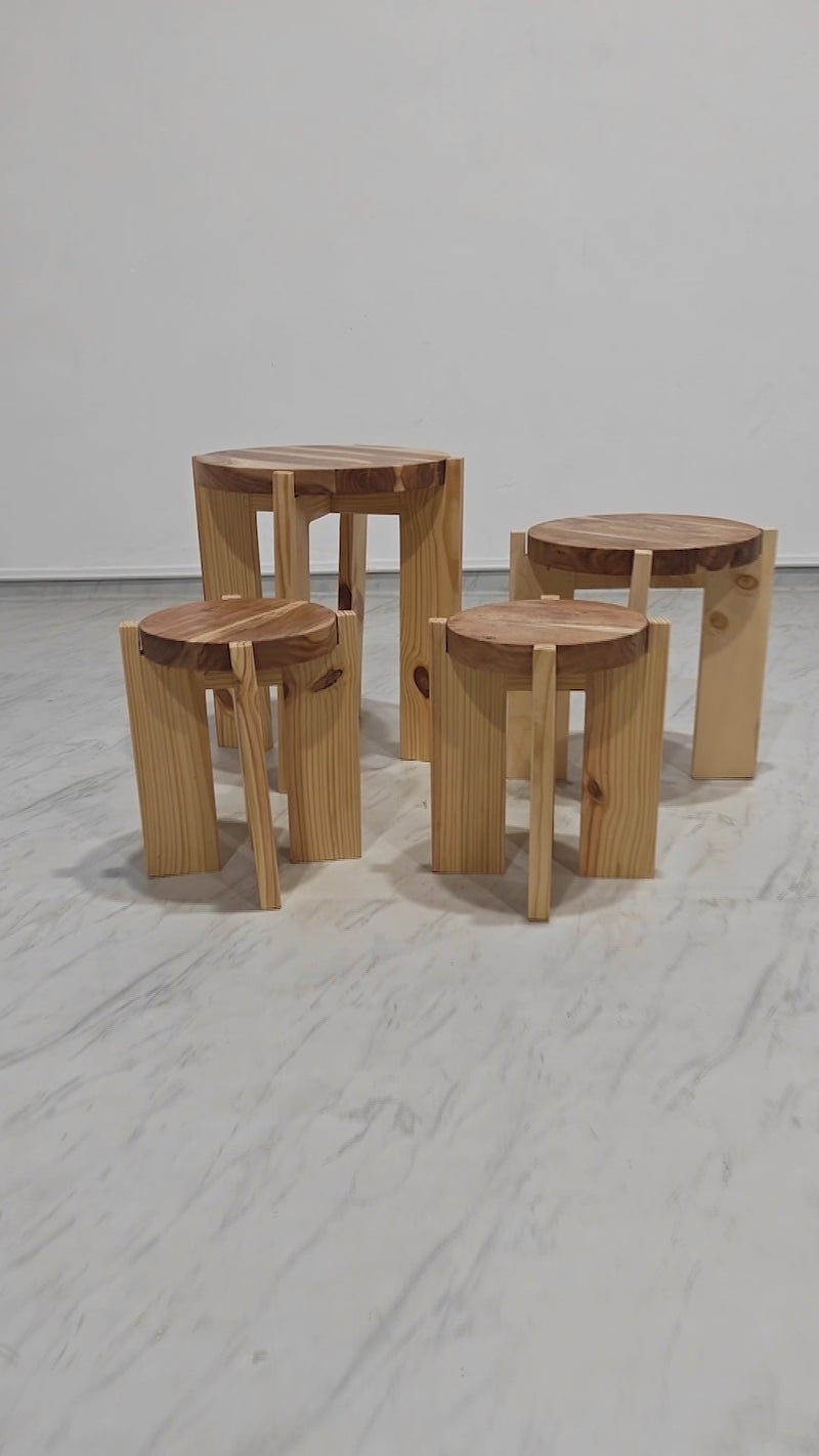 Alf Side Table Set - Acacia Wood, Pine Wood