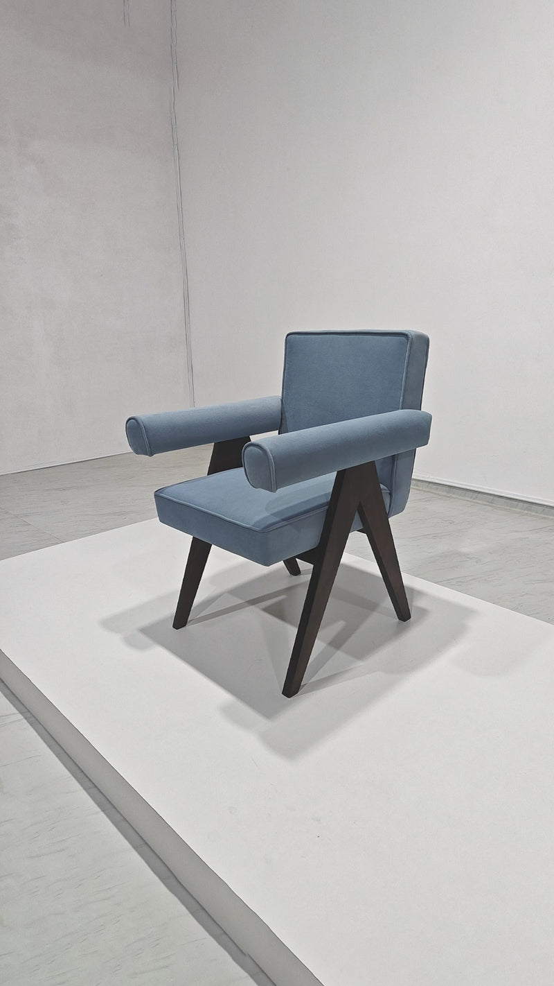 Eleanor Dining Chair - Grey Blue Velvet