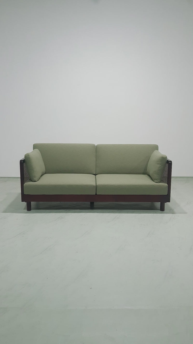 Hughes Rattan 3 Seater Sofa - 78.7"- Seaweed Green 