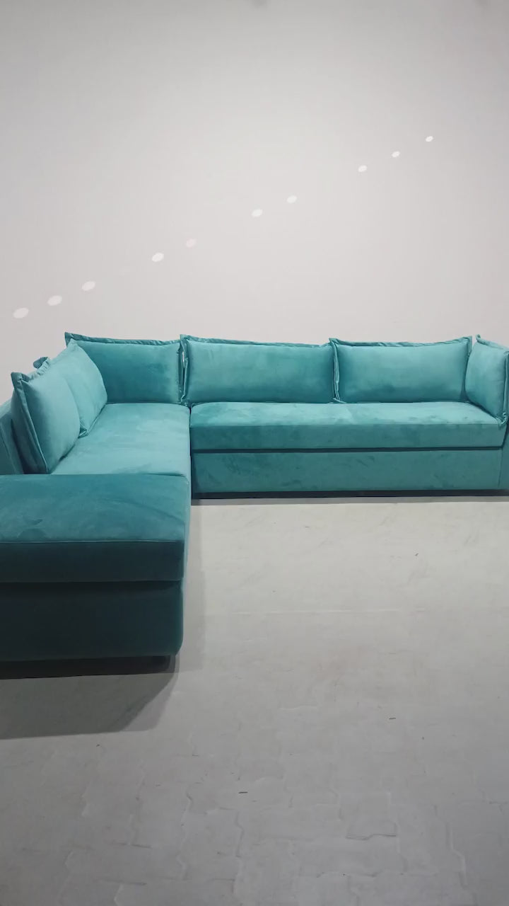 Caprice L Shape With Ottoman - Santa Maria Blue